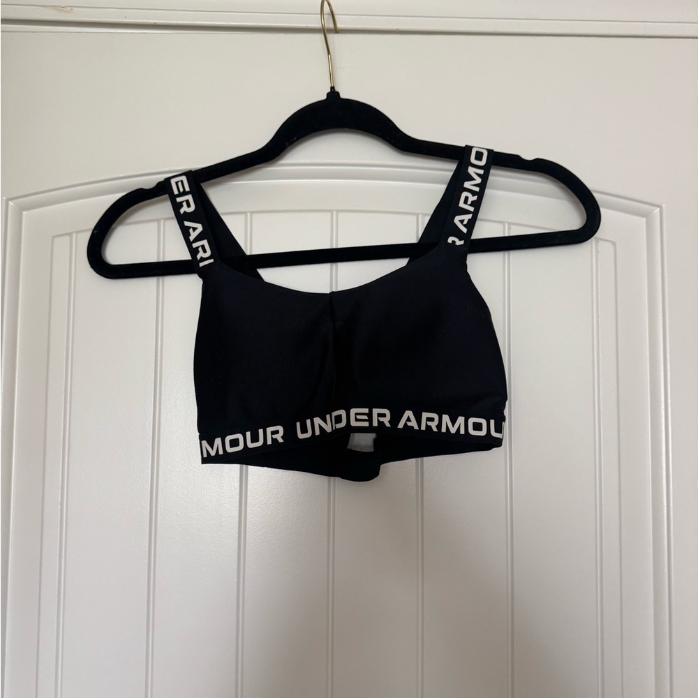 Under Armour Black Sports Bra with White Accents